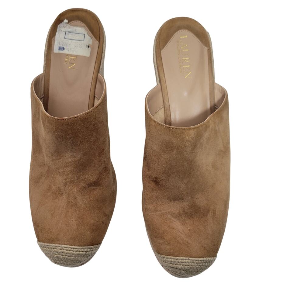 Lauren Ralph Lauren Pennie Suede Espadrille Slip On Wedge Sandals Size 11 52426